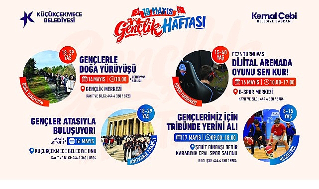Küçükçekmece’de 19 Mayıs Gençlik Haftası Etkinlikleri Başlıyor Küçükçekmece’de 19 Mayıs Gençlik Haftası Etkinlikleri Başlıyor
