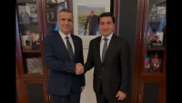 Hikmet Hacıyev ve Ferhat Pirinççi İletişim Alanında İş Birliğini Görüştü Hikmet Hacıyev ve Ferhat Pirinççi İletişim Alanında İş Birliğini Görüştü