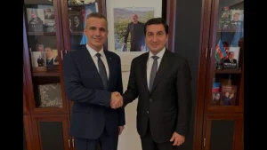 Hikmet Hacıyev ve Ferhat Pirinççi İletişim Alanında İş Birliğini Görüştü Hikmet Hacıyev ve Ferhat Pirinççi İletişim Alanında İş Birliğini Görüştü